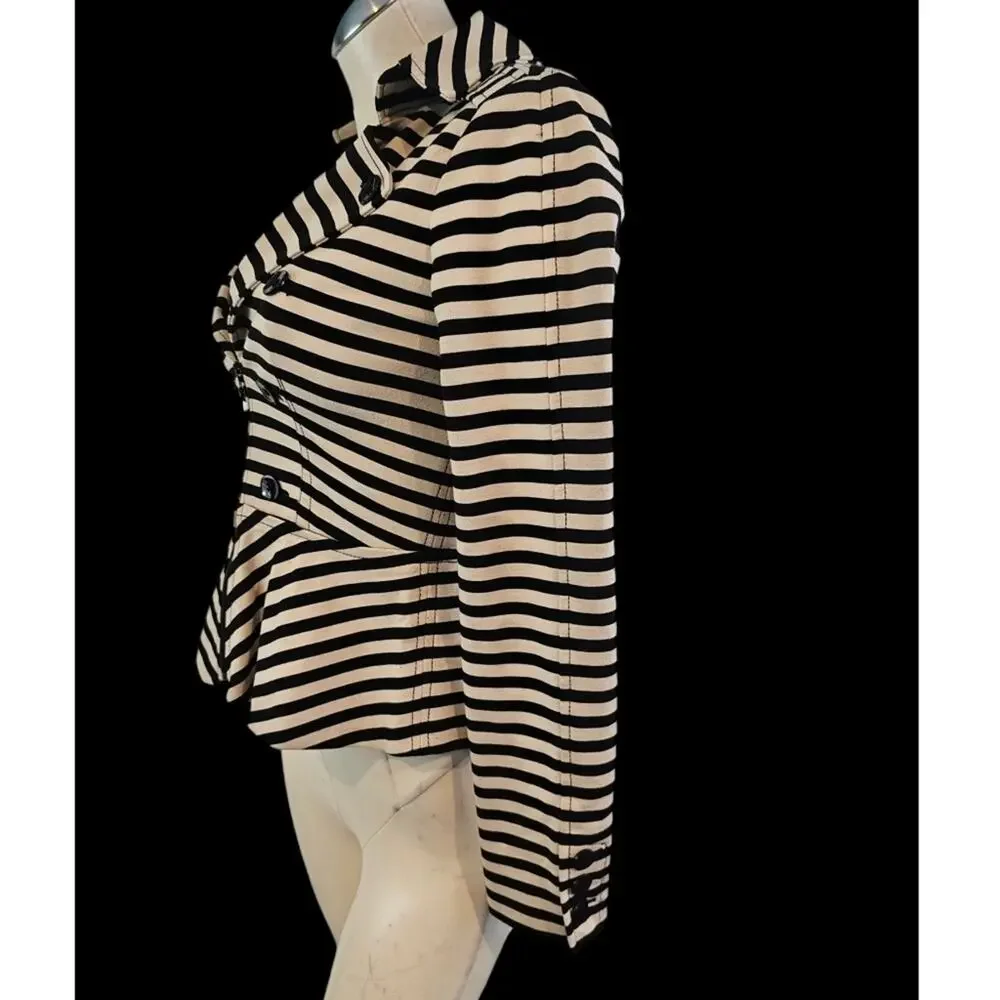 White House Black Market Size 00 Tan Black Double Breasted Blazer